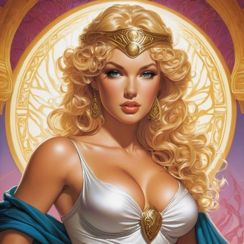 fantasy woman,aphrodite,goddess of justice,sorceress,zodiac sign libra,horoscope libra,blonde woman,priestess,cybele,libra,golden haired,callisto,fantasy portrait,femme fatale,wonderwoman,fantasy art,the enchantress,vintage angel,celtic woman,cleopatra,Conceptual Art,Fantasy,Fantasy 03