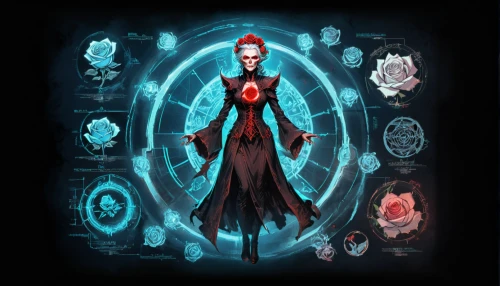 darth talon,transistor,magic grimoire,root chakra,sorceress,priestess,the enchantress,red lantern,sci fiction illustration,neottia nidus-avis,amulet,dodge warlock,scarlet witch,blood icon,magus,the collector,queen of hearts,mirror of souls,gear shaper,divination