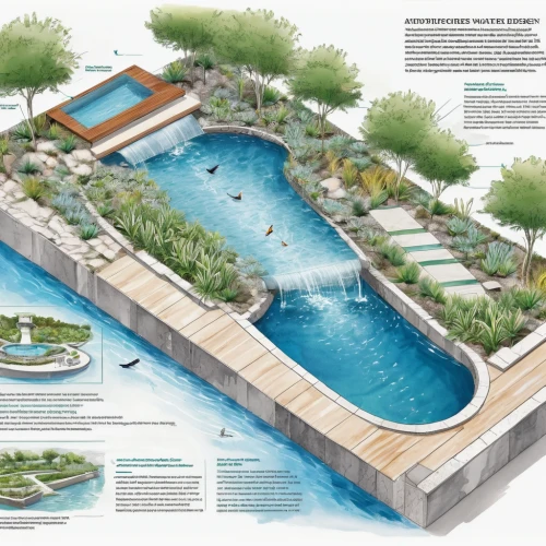 artificial islands,wastewater treatment,water courses,artificial island,aquaculture,water plants,pond plants,water resources,landscape plan,coastal protection,water feature,underwater oasis,outdoor pool,garden design sydney,landscape design sydney,landscape designers sydney,swim ring,garden of plants,garden pond,thermal spring,Unique,Design,Infographics
