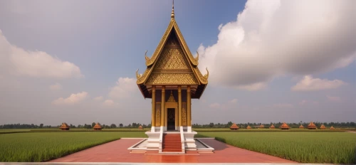 dhammakaya pagoda,russian pyramid,ayutthaya,tugu,obelisk,thai temple,kuthodaw pagoda,stupa,wooden church,altar of the fatherland,clock tower,crown render,rumah gadang,3d render,steeple,temple,3d model,chiang rai,render,minarets,Photography,General,Realistic