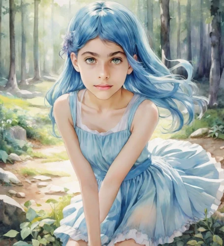 fae,child fairy,little girl fairy,mystical portrait of a girl,fantasy portrait,anime girl,bluebell,acerola,girl with tree,2d,fairy tale character,water nymph,world digital painting,fairy,fantasia,child girl,faerie,cinderella,digital painting,alice
