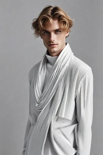 white silk,male model,white clothing,garment,imperial coat,drape,linen,long-sleeved t-shirt,white coat,tallit,men's wear,sackcloth textured,one-piece garment,raw silk,dress shirt,cloth,undershirt,cotton cloth,vestment,knitting clothing