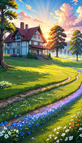 home landscape,landscape background,golf course background,spring morning,meadow landscape,springtime background,country estate,country house,golf landscape,rural landscape,spring background,beautiful home,farm house,golf resort,beautiful landscape,farm landscape,countryside,summer cottage,farm background,salt meadow landscape,Anime,Anime,General