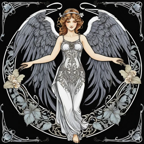 vintage angel,art deco woman,the angel with the veronica veil,virgo,art nouveau design,baroque angel,horoscope libra,angelology,art nouveau,angel wing,angel wings,firebird,mucha,cybele,zodiac sign gemini,athena,angel girl,business angel,zodiac sign libra,the zodiac sign pisces,Illustration,Retro,Retro 13