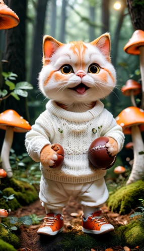 conker,toadstools,anthropomorphized animals,forest mushroom,forest animal,schleich,doll cat,club mushroom,oktoberfest cats,cartoon cat,fantasy picture,lingzhi mushroom,whimsical animals,mushrooming,tommie crocus,woodland animals,agaricaceae,cat image,cute cartoon character,cute cat,Photography,General,Cinematic