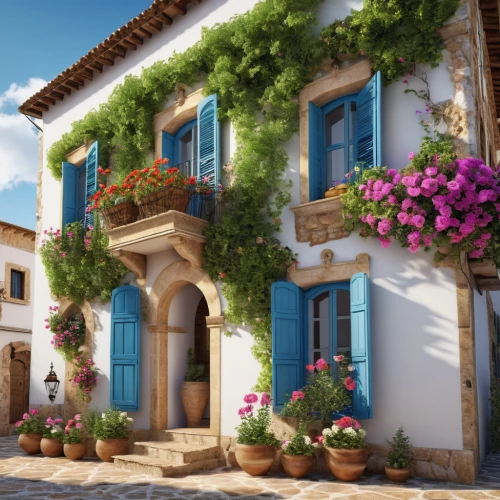 provencal life,houses clipart,provence,beautiful buildings,townhouses,exterior decoration,bougainvilleas,traditional house,beautiful home,south france,stone houses,flower boxes,mediterranean,hanging houses,medieval architecture,bougainvillea,splendor of flowers,home landscape,splendid colors,medieval town,Photography,General,Realistic