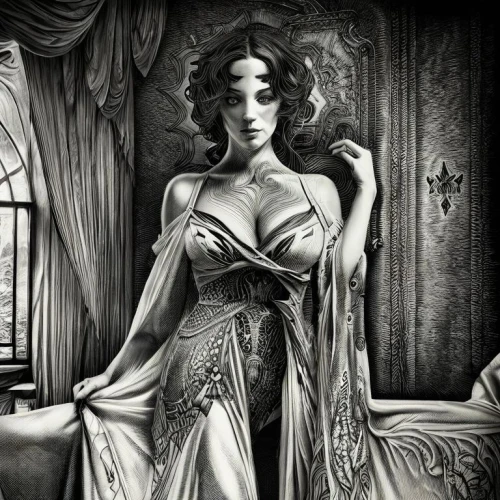 art deco woman,victorian lady,lady of the night,absinthe,vampire lady,gothic woman,widow,fantasy art,corset,painted lady,vampire woman,fashion illustration,vintage woman,art deco,gothic fashion,dead bride,roaring 20's,queen of the night,fantasy woman,vesper,Art sketch,Art sketch,Fantasy