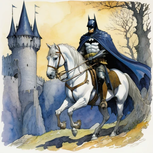 heroic fantasy,bach knights castle,knight village,horseman,knight tent,knight,knight's castle,batman,endurance riding,camelot,castleguard,middle ages,medieval,knight armor,knight festival,horseback,castle of the corvin,cavalry,fairytale characters,fairy tale character,Illustration,Realistic Fantasy,Realistic Fantasy 04