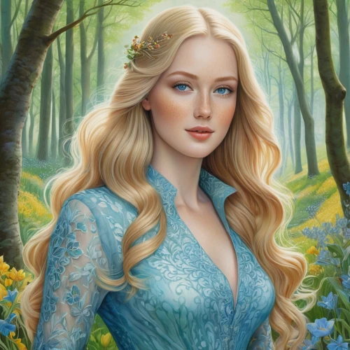 elsa,fantasy portrait,the snow queen,rapunzel,fairy tale character,white rose snow queen,celtic queen,fantasy art,suit of the snow maiden,fantasy picture,fairy queen,elven,celtic woman,blue enchantress,fantasy woman,winterblueher,romantic portrait,elven forest,portrait background,della,Illustration,Realistic Fantasy,Realistic Fantasy 26