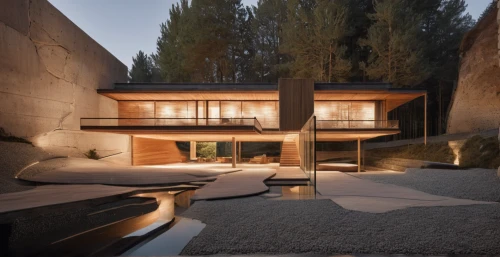 dunes house,japanese architecture,cubic house,modern house,timber house,corten steel,mid century house,archidaily,modern architecture,3d rendering,exposed concrete,asian architecture,cube house,residential house,wooden house,house in mountains,ryokan,house in the mountains,private house,house shape,Photography,General,Natural