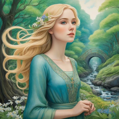 elsa,rapunzel,fantasy portrait,fairy tale character,celtic woman,cinderella,celtic queen,mystical portrait of a girl,fantasy picture,jessamine,fantasy art,elven,the blonde in the river,faery,fae,the enchantress,faerie,fairy queen,the snow queen,fantasia,Illustration,Abstract Fantasy,Abstract Fantasy 09