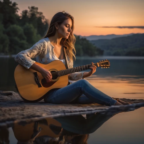 guitar,acoustic guitar,woman playing,girl on the river,concert guitar,acoustic-electric guitar,playing the guitar,classical guitar,acoustic,folk music,country song,musician,serenade,buskin,music,guitar player,cavaquinho,singer,acoustics,portrait photography,Photography,General,Natural