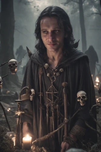 candlemaker,skull bones,flickering flame,male elf,thorin,pied piper,candle wick,hobbit,haighlander,bartholomew,smouldering torches,swath,king arthur,staves,cross bones,htt pléthore,leonardo devinci,skull and cross bones,hag,jigsaw puzzle,Photography,Cinematic