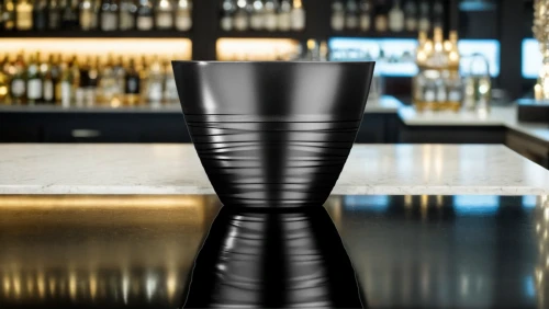 cocktail shaker,coffee tumbler,barware,cocktail glass,goblet,goblet drum,pepper mill,black cut glass,bar stool,glass cup,drinkware,stacked cups,champagne cup,carafe,chalice,cup,martini glass,water cup,vacuum flask,drip coffee maker,Small Objects,Indoor,Modern Bar