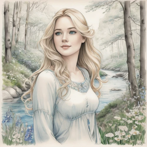 jessamine,white rose snow queen,celtic woman,the snow queen,the blonde in the river,eglantine,fantasy portrait,fairy tale character,elsa,suit of the snow maiden,celtic queen,faerie,white lady,faery,fairy queen,rusalka,enchanting,elven,mystical portrait of a girl,fantasy picture