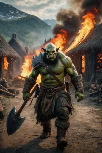 orc,avenger hulk hero,warrior and orc,ogre,splitting maul,incredible hulk,half orc,minion hulk,hulk,massively multiplayer online role-playing game,fury,digital compositing,angry man,ork,heroic fantasy,barbarian,dwarf cookin,warlord,cinematic,bordafjordur,Photography,General,Fantasy