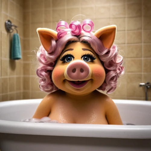 kawaii pig,swine,pig,the girl in the bathtub,bath toy,piggy,piglet,suckling pig,bath,domestic pig,kiribath,shower cap,bath soap,mini pig,porker,pork in a pot,milk bath,lucky pig,bath accessories,bathing fun,Photography,General,Natural