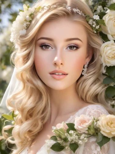 bridal jewelry,blonde in wedding dress,bridal clothing,romantic look,bridal,beautiful girl with flowers,bridal accessory,romantic portrait,bridal dress,wedding dresses,white rose snow queen,bride,silver wedding,romantic rose,rose wreath,wedding dress,beautiful young woman,sun bride,flower girl,with roses