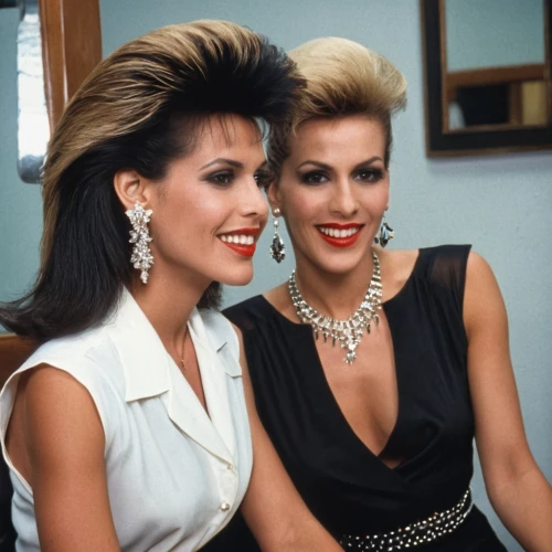 beauty icons,eighties,earrings,shoulder pads,bouffant,pretty woman,icons,singer and actress,business icons,1980s,retro eighties,princess' earring,the style of the 80-ies,wedding icons,two beauties,80s,vegan icons,1980's,buick electra,wax figures,Photography,General,Realistic