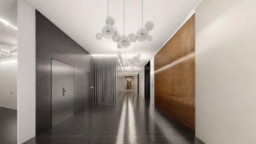 hallway space,hallway,corridor,daylighting,3d rendering,concrete ceiling,interior modern design,contemporary decor,search interior solutions,track lighting,ceiling lighting,ceiling light,room divider,walk-in closet,school design,archidaily,ceiling fixture,modern decor,ceiling lamp,ceiling construction