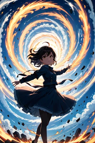 spiral background,cosmos wind,falling star,time spiral,little girl in wind,spiral,falling stars,whirlwind,swirling,wind wave,explosion,flying sparks,fire poi,vortex,dancing flames,starry sky,fire dance,runaway star,explosions,star winds,Anime,Anime,Realistic