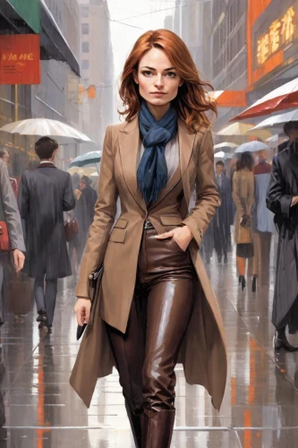 woman walking,woman in menswear,businesswoman,stock exchange broker,pedestrian,sprint woman,spy visual,woman holding a smartphone,business woman,women fashion,a pedestrian,white-collar worker,menswear for women,manhattan,spy,stock broker,bussiness woman,advertising campaigns,pretty woman,overcoat,Digital Art,Comic