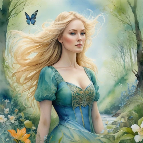 faerie,faery,celtic woman,fairy queen,fairy tale character,fantasy art,fantasy portrait,fairy,fantasy picture,aurora butterfly,rosa 'the fairy,vanessa (butterfly),fairy tale,fairy tales,fantasy woman,butterfly green,children's fairy tale,fae,fairy world,fairytales,Illustration,Realistic Fantasy,Realistic Fantasy 16