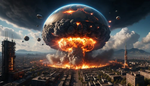 nuclear explosion,explosion destroy,apocalypse,apocalyptic,armageddon,detonation,atomic bomb,mushroom cloud,doomsday,nuclear bomb,explode,explosion,exploding,the end of the world,explosions,end of the world,destroyed city,hindenburg,hydrogen bomb,burning earth,Photography,General,Sci-Fi