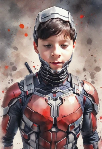 cyborg,kid hero,steel man,iron-man,iron,ironman,iron man,shepard,capitanamerica,steel,red super hero,red hood,3d man,hero,daredevil,atom,strawberries falcon,boy,war,cgi,Digital Art,Watercolor