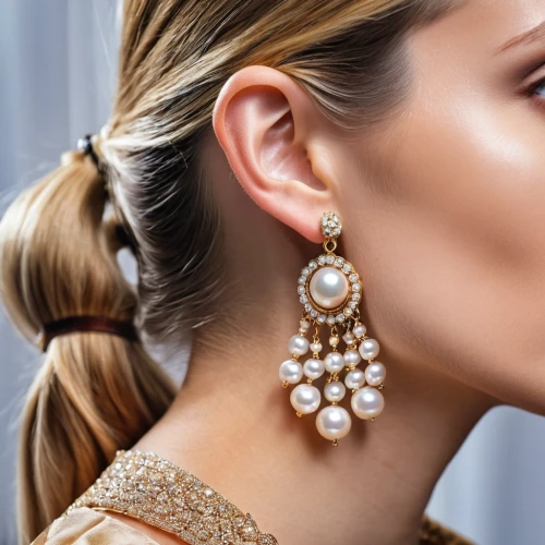 princess' earring,earrings,earring,bridal accessory,bridal jewelry,jewelry florets,love pearls,jeweled,jewelry（architecture）,women's accessories,jewellery,luxury accessories,body jewelry,adornments,embellishments,jewelry,gold jewelry,pearls,chignon,jewels,Photography,General,Realistic