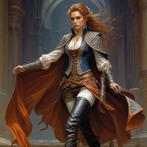 sorceress,artemisia,imperial coat,joan of arc,fantasy portrait,heroic fantasy,celtic queen,sterntaler,librarian,the wanderer,arcanum,dodge warlock,cullen skink,rosa ' amber cover,female warrior,catarina,swordswoman,female doctor,merchant,paladin,Illustration,Realistic Fantasy,Realistic Fantasy 03