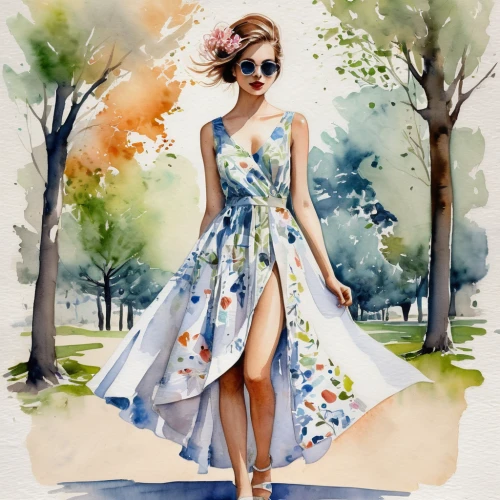 fashion illustration,watercolor pin up,fashion vector,watercolor women accessory,watercolor floral background,girl in a long dress,country dress,fashion sketch,watercolor background,women fashion,sheath dress,vintage dress,retro 1950's clip art,watercolor painting,fashion girl,vintage floral,dressmaker,fabric painting,day dress,floral dress,Photography,Fashion Photography,Fashion Photography 26