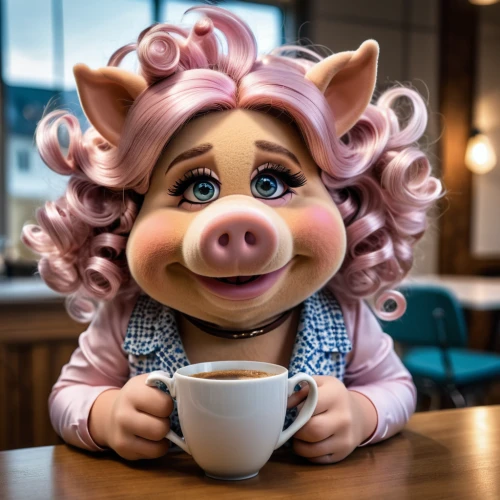 kawaii pig,teacup pigs,piglet,pig,piggy,swine,mini pig,suckling pig,pork in a pot,porker,domestic pig,lucky pig,cute coffee,pork,wool pig,piggybank,a buy me a coffee,tea time,cute cartoon character,inner pig dog