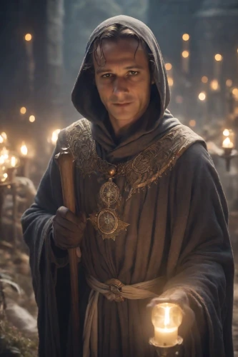 king arthur,the abbot of olib,candlemaker,candlelights,golden candlestick,htt pléthore,candlelight,light bearer,candlemas,friar,candle light,biblical narrative characters,torchlight,light a candle,smouldering torches,flickering flame,a candle,candlestick for three candles,male elf,torch-bearer,Photography,Cinematic