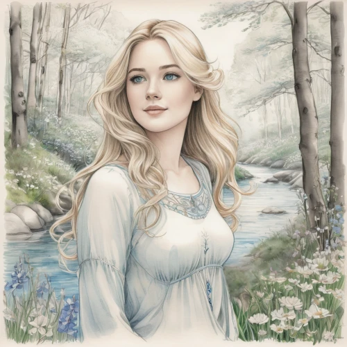 jessamine,celtic woman,white rose snow queen,the blonde in the river,the snow queen,fantasy portrait,eglantine,fairy tale character,elsa,celtic queen,suit of the snow maiden,faerie,white lady,fairy queen,faery,rusalka,elven,enchanting,mystical portrait of a girl,fantasy picture