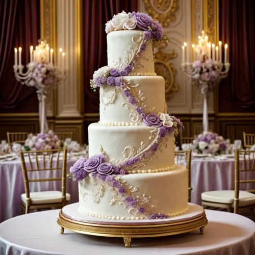 wedding cake,wedding cakes,purple and gold foil,chiavari chair,cutting the wedding cake,sweetheart cake,cream and gold foil,wedding cupcakes,floral decorations,the purple-and-white,white sugar sponge cake,a cake,wedding decoration,damask background,damask paper,lace border,white cake,the cake,lilac bouquet,currant cake