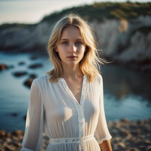 malibu,pale,beach background,by the sea,eufiliya,the night of kupala,virginia,elegant,the blonde in the river,british actress,jena,portrait photography,cardigan,angelic,elsa,angel,girl on the dune,white shirt,lily-rose melody depp,blonde woman,Photography,General,Realistic