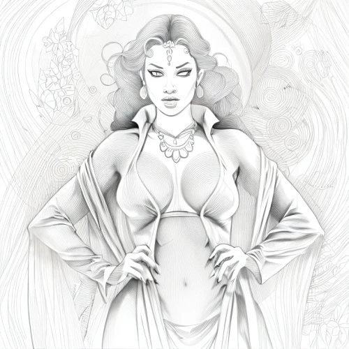 fashion illustration,art deco woman,aphrodite,decorative figure,coloring page,cybele,fantasy woman,line-art,dita,lineart,fashion vector,fashion sketch,line drawing,sorceress,lady of the night,goddess of justice,line art,mono-line line art,angel line art,queen of the night,Design Sketch,Design Sketch,Character Sketch