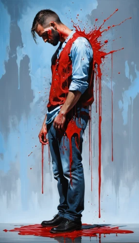 on a red background,dripping blood,blood spatter,blood stain,blood stains,red background,janitor,blue-collar worker,ironworker,red paint,blood count,blue-collar,man blood,construction worker,blood fink,bleeding,a drop of blood,red hood,game art,fish-surgeon,Photography,General,Realistic