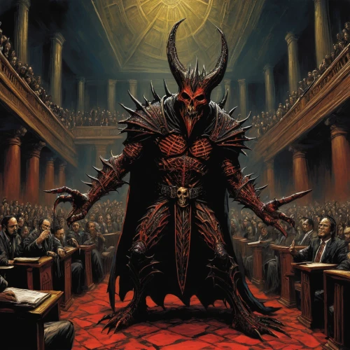 blood church,devil,spawn,diablo,the devil,lucifer,twelve apostle,clergy,magistrate,mammon,daemon,death god,choir master,satan,massively multiplayer online role-playing game,greed,anti-christ,high priest,the ruler,apostle,Illustration,Realistic Fantasy,Realistic Fantasy 33