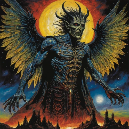 death angel,angel of death,garuda,lucifer,daemon,black angel,death god,archangel,dark angel,walpurgis night,the archangel,corvus,angel head,uriel,corvin,angelology,sun god,dance of death,blackmetal,pagan,Illustration,Realistic Fantasy,Realistic Fantasy 33