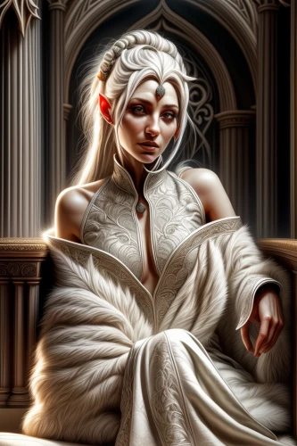 fantasy portrait,white rose snow queen,priestess,elven,male elf,dark elf,thrones,the snow queen,elaeis,sorceress,fantasy picture,fantasy art,lokportrait,violet head elf,celtic queen,games of light,heroic fantasy,throne,cybele,white lady