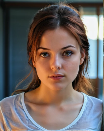 girl in t-shirt,young woman,girl portrait,portrait of a girl,beautiful young woman,the girl's face,pretty young woman,woman portrait,girl sitting,female model,teen,woman face,girl in a long,worried girl,young women,girl studying,relaxed young girl,portait,girl with cereal bowl,portrait photography,Photography,General,Realistic