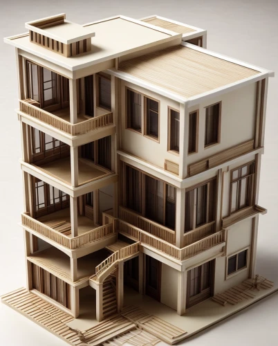 model house,dolls houses,3d rendering,wooden houses,wooden construction,miniature house,3d model,wooden mockup,timber house,cube stilt houses,wooden house,japanese architecture,cubic house,wooden facade,3d render,prefabricated buildings,apartment house,wooden frame construction,hashima,3d rendered