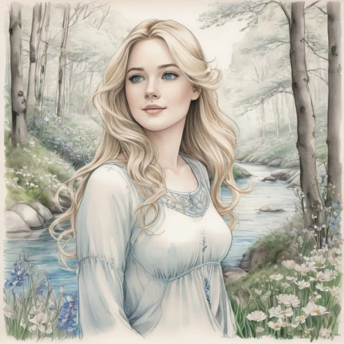 jessamine,white rose snow queen,celtic woman,the blonde in the river,the snow queen,eglantine,fantasy portrait,fairy tale character,elsa,celtic queen,suit of the snow maiden,faerie,white lady,faery,fairy queen,rusalka,enchanting,elven,mystical portrait of a girl,fantasy picture