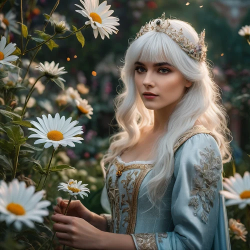 white rose snow queen,the snow queen,fantasy portrait,elsa,fairy queen,cinderella,elven flower,suit of the snow maiden,fairy tale character,enchanting,beautiful girl with flowers,fantasy picture,snow white,fantasy woman,girl in flowers,eglantine,mystical portrait of a girl,celtic queen,flower fairy,a princess,Photography,General,Fantasy