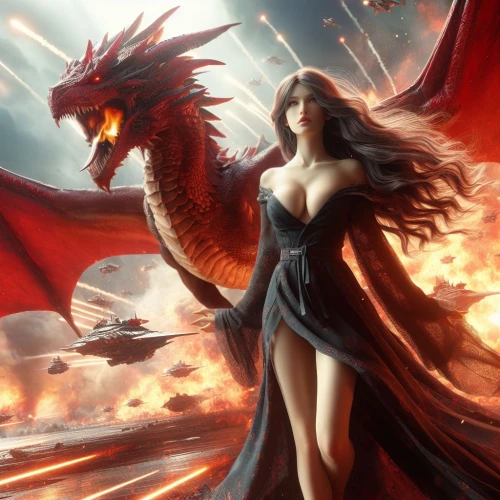 heroic fantasy,fantasy art,fantasy picture,dragon fire,fire breathing dragon,fantasy woman,black dragon,dragon slayer,scarlet witch,fire siren,dragons,draconic,dragon,dragon li,red,fire angel,dragon of earth,fire background,wyrm,massively multiplayer online role-playing game