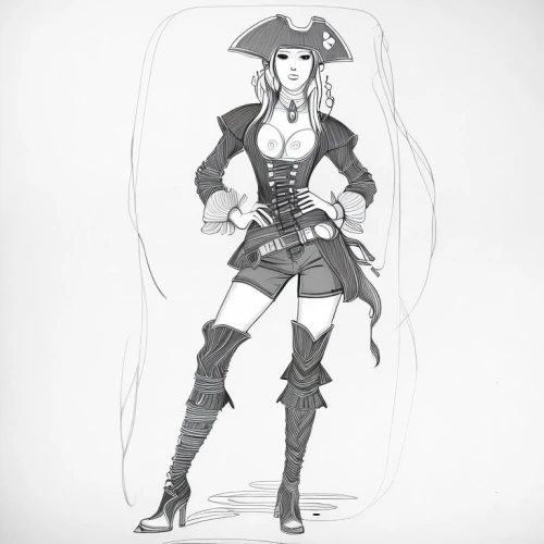 pirate,pirates,pirate treasure,costume design,jolly roger,fashion sketch,musketeer,piracy,black pearl,pirate flag,fashion illustration,the sea maid,game drawing,galleon,sailor,fashion vector,cowgirl,pirate ship,delta sailor,naval officer,Design Sketch,Design Sketch,Character Sketch
