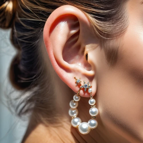 princess' earring,earrings,earring,auricle,water pearls,jeweled,love pearls,body jewelry,jewelry florets,pearls,bridal accessory,double helix,cubic zirconia,jewels,jewelry（architecture）,bridal jewelry,adornments,earplug,jewellery,earpieces,Photography,General,Realistic