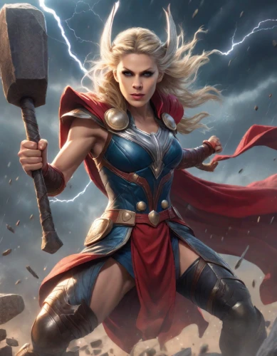 thor,god of thunder,strong woman,captain marvel,female warrior,goddess of justice,strong women,woman power,wonderwoman,woman strong,power icon,norse,super woman,super heroine,ronda,elenor power,fantasy woman,monsoon banner,wonder woman,lady justice,Photography,Realistic